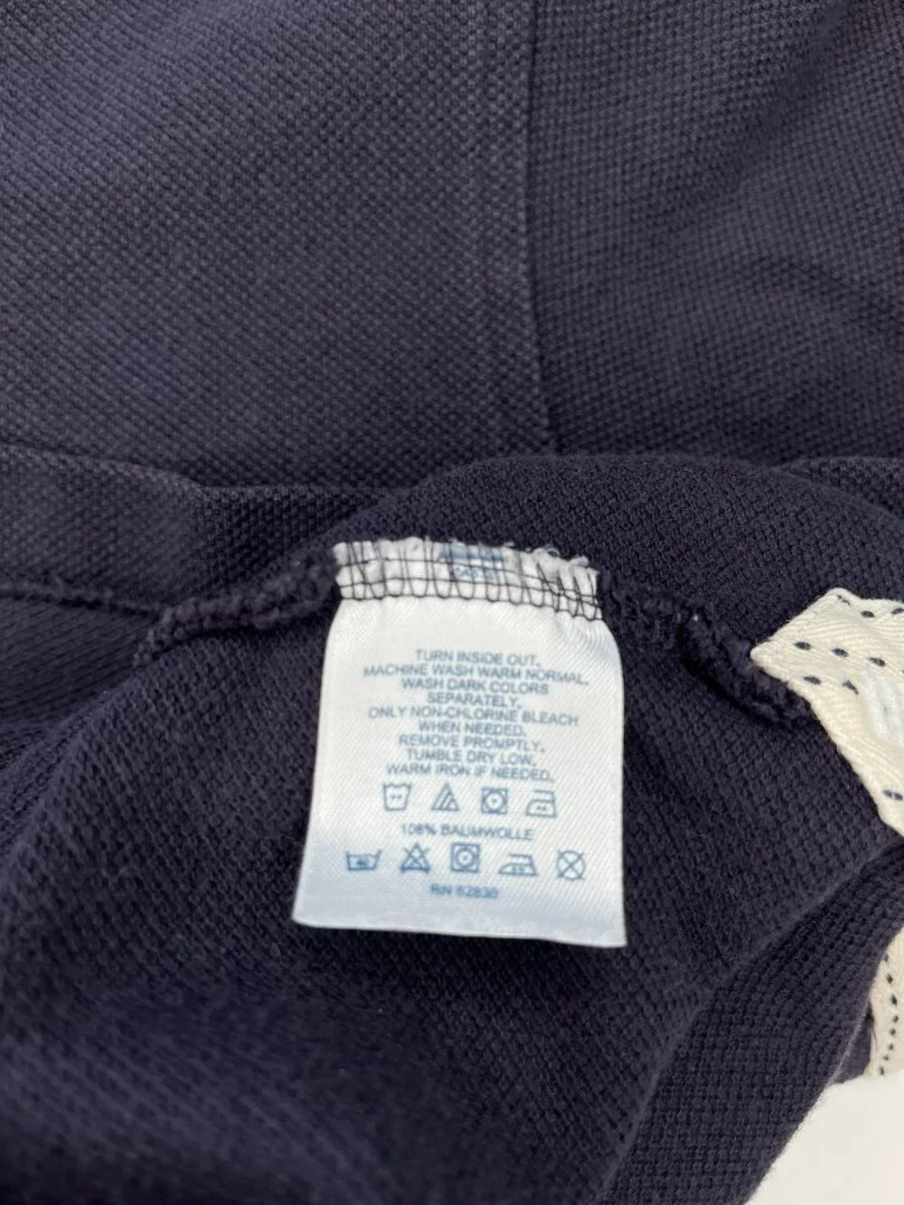 Lands End Polo Shirt Mens Small (34-36) Dark Blue Short Sleeve Collared Cotton
